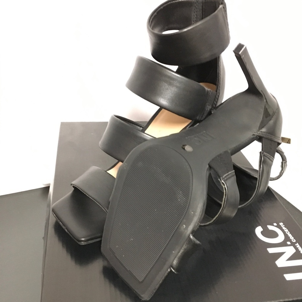 International Concepts Liana Black Strappy Heel Sandals - Picture 4 of 7